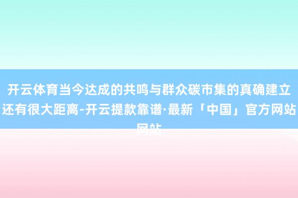 开云体育当今达成的共鸣与群众碳市集的真确建立还有很大距离-开云提款靠谱·最新「中国」官方网站